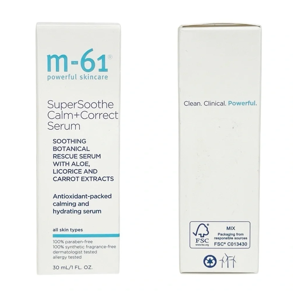 M-61 SuperSoothe Calm + Correct Serum 1 oz Aloe Licorice Carrot Extracts New NWT